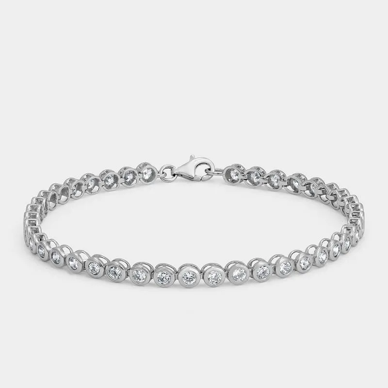 Cheté Sterling Silver Cubic Zirconia Women’s Tube Set Tennis Bracelet