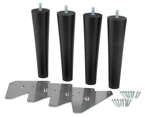 Sängynjalat Ø5xK19cm musta 4 kpl/pkt