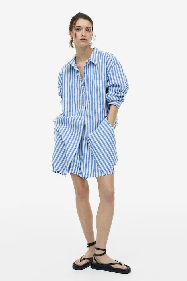 Linen-blend shirt