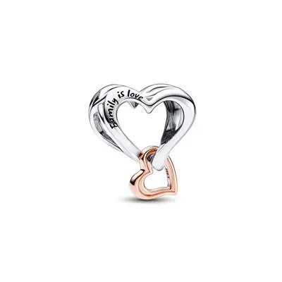 Two-tone Openwork Infinity Heart Charm