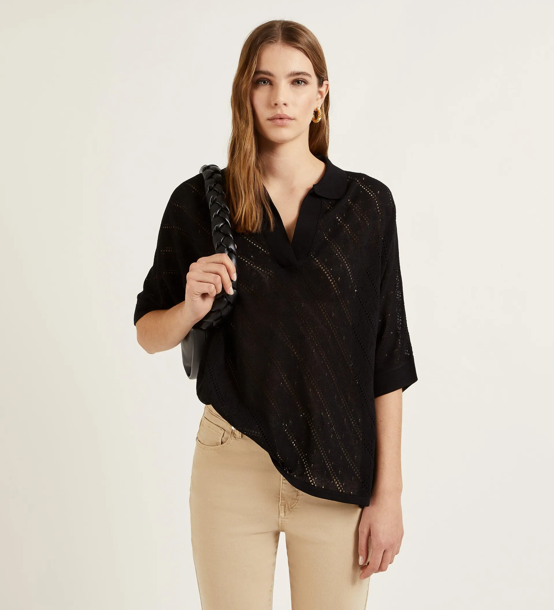 Top punto oversize calado