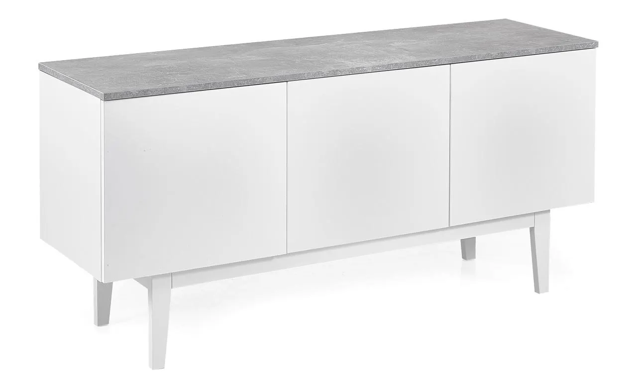 KATAJA tv-taso 135 cm, umpiovilla Valkoinen/Betoninväri