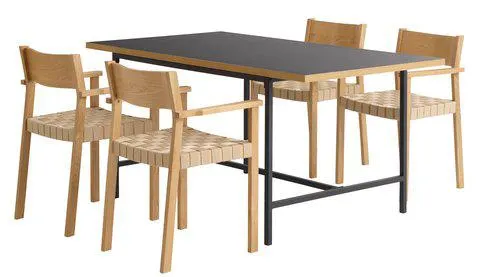 EGUM L160 black/oak + 4 VADEHAVET oak