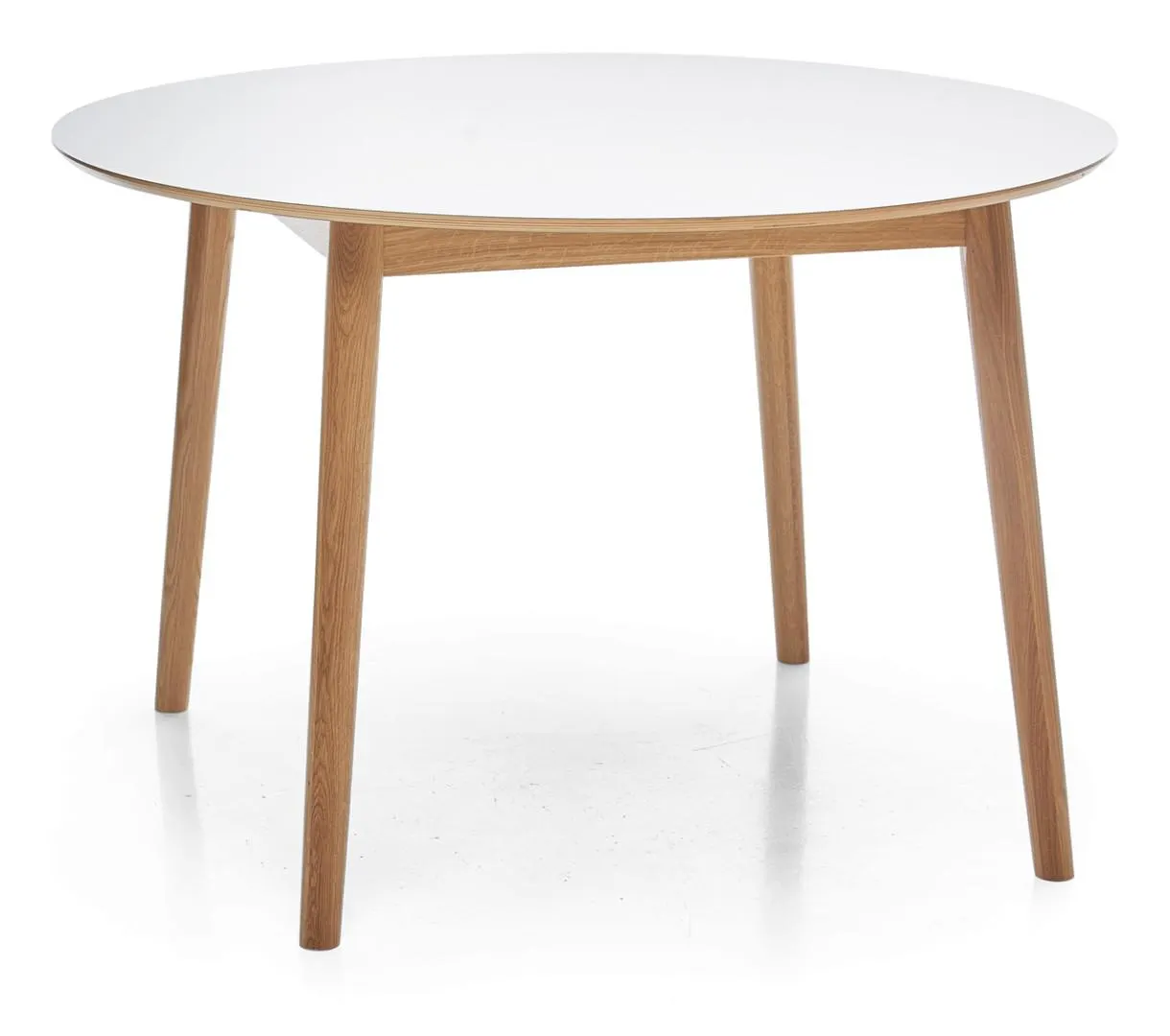 TUULI-ruokapöytä 115 x 115 cm (Valkoinen/Tammi)