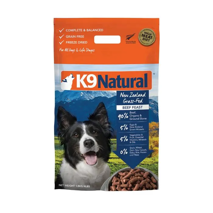K9 Natural Freeze Dried Raw Beef Dog Food 1.8kg