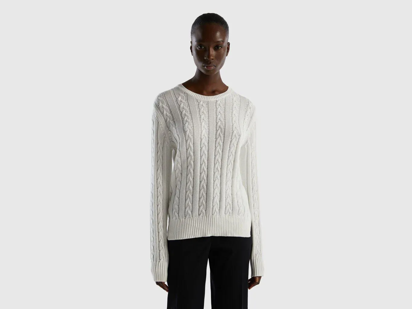 Maglia a trecce 100% cotone