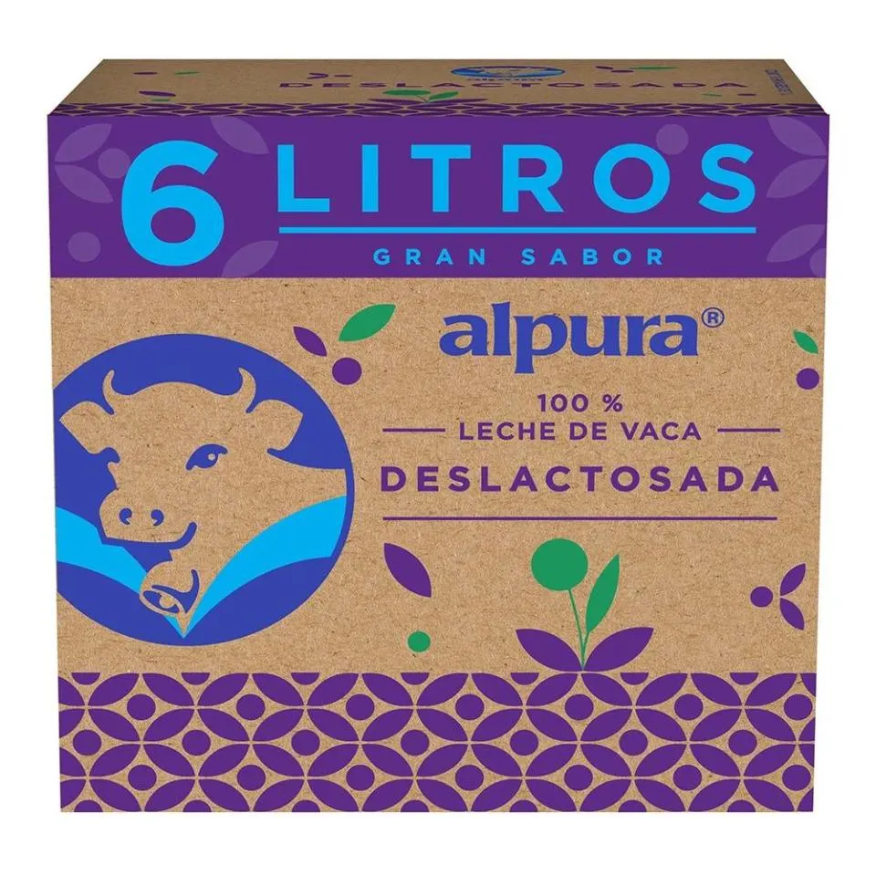 Leche Alpura deslactosada 6 pzas de 1 l c/u
