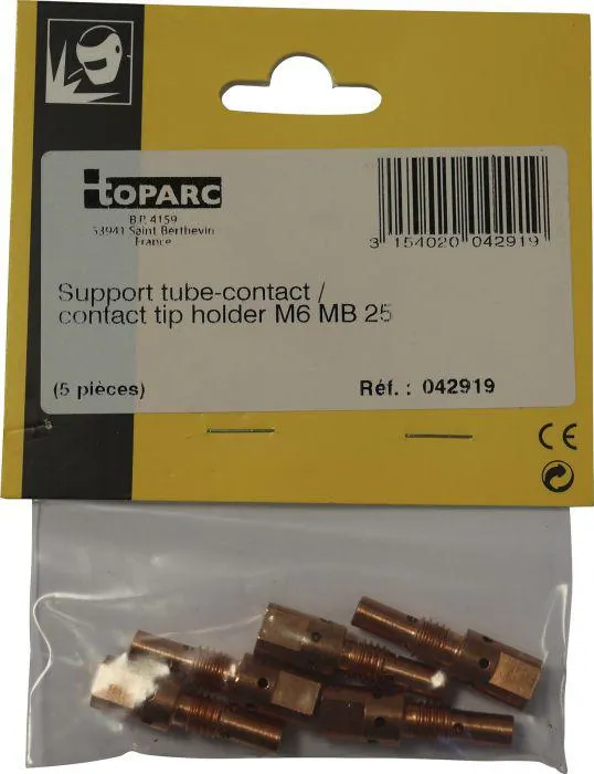 Kosketusputken pidin Toparc M6 MB 25 250 A 5 kpl