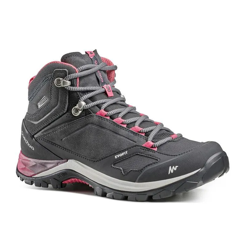 Scarpe trekking donna MH500 MID impermeabili grigie