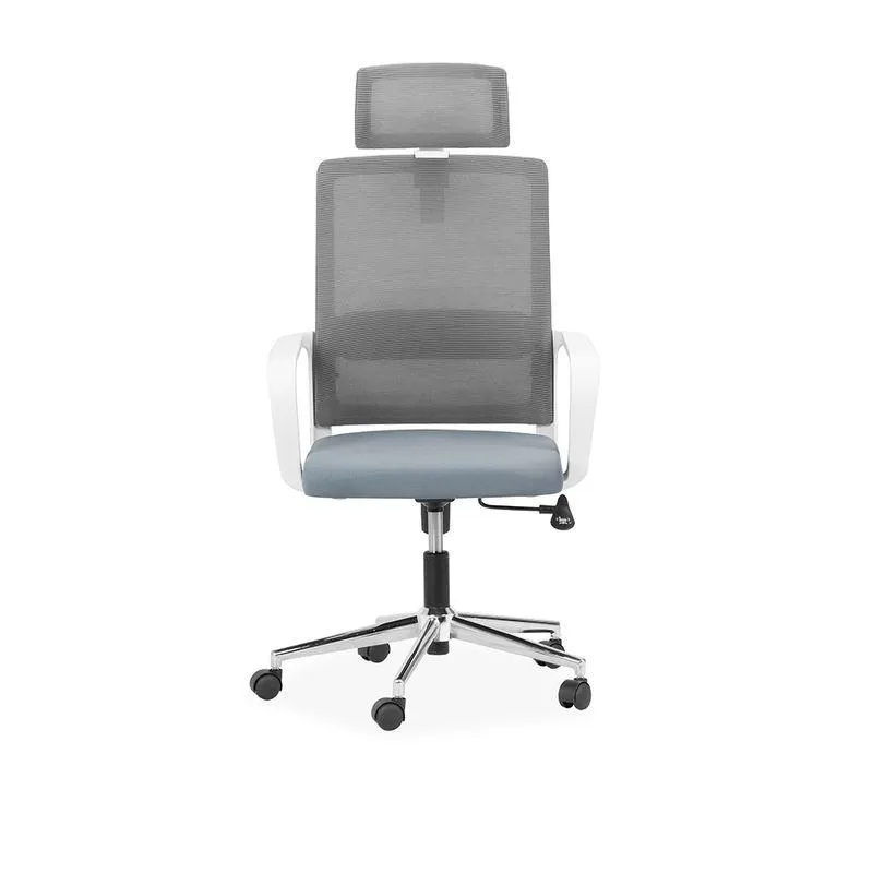 Silla Giratoria Milan Gris Blanco/Cromo