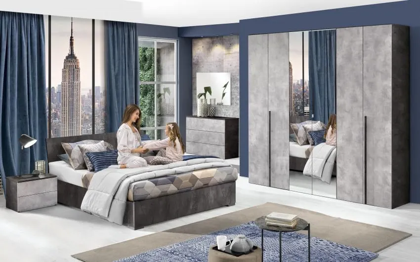 Camera da letto completa con letto contenitore