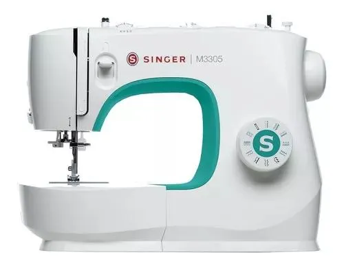 Máquina de coser rectarecta Singer M3305 portable blanca y verde 220V