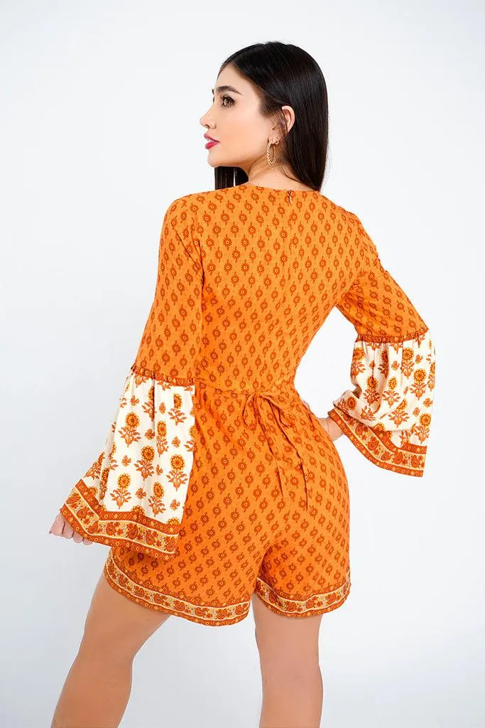 026189 Jumper Flores Dama Naranja