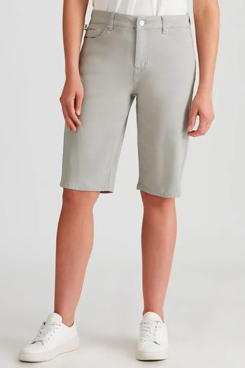 Rockmans Knee Length Zipped Pocket Solid Colour Shorts