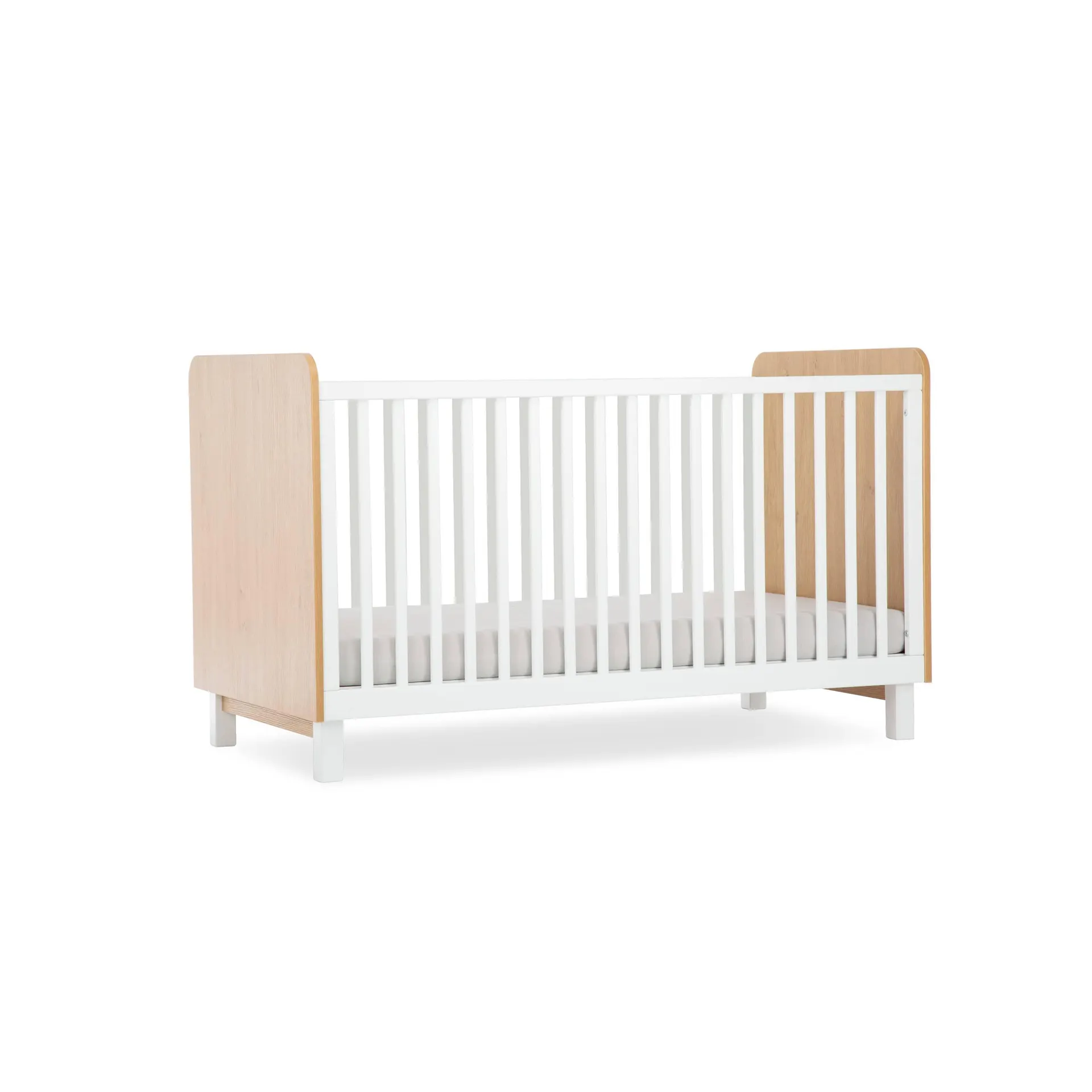 CuddleCo Rafi Cot Bed in Oak & White