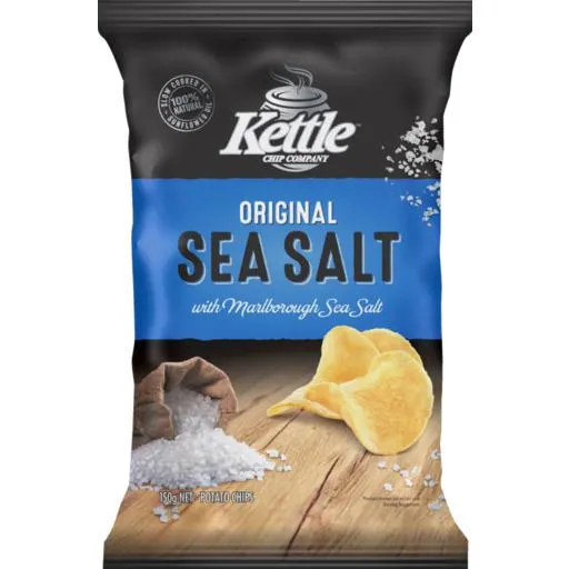 Kettle Chip Company Potato Chips Original Sea Salt 150g