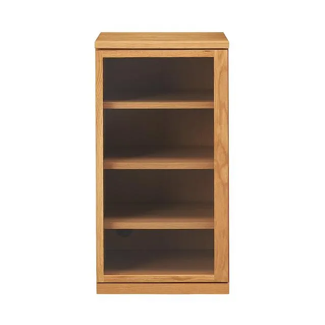 Oak Wooden Cabinet with Glass Door, W 44 x D 44 x H 83 cm, Brown