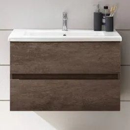 BASE E LAVABO KORA ROVERE SCURO 80 CM