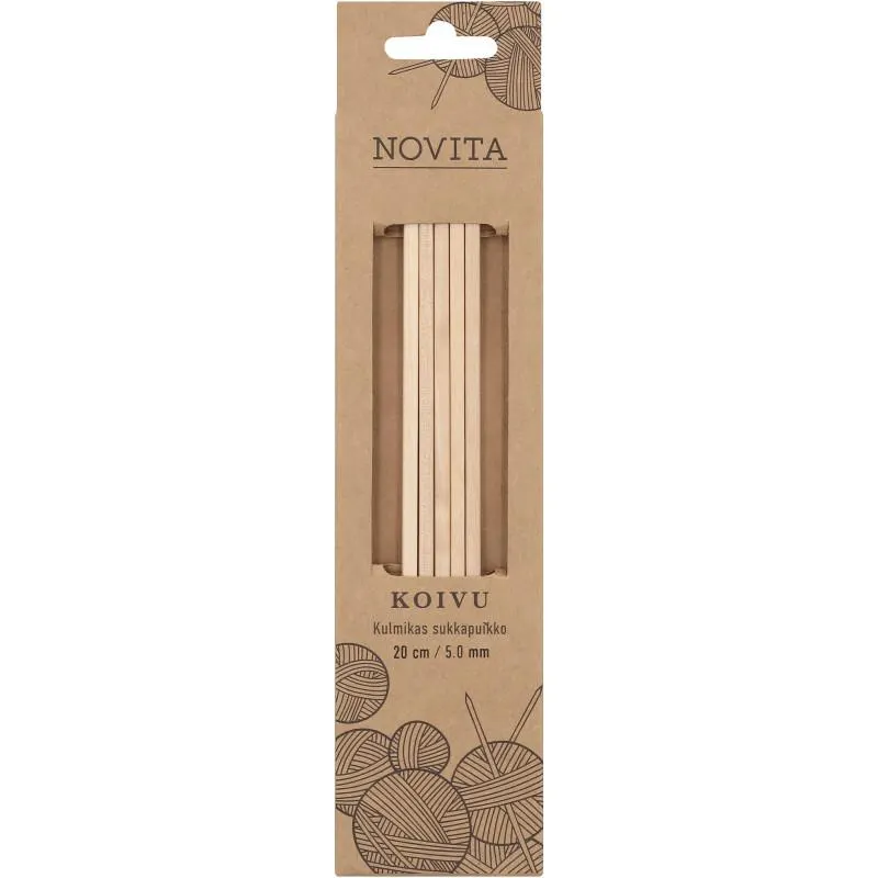 Kulmikas sukkapuikko Novita 20 cm koivu