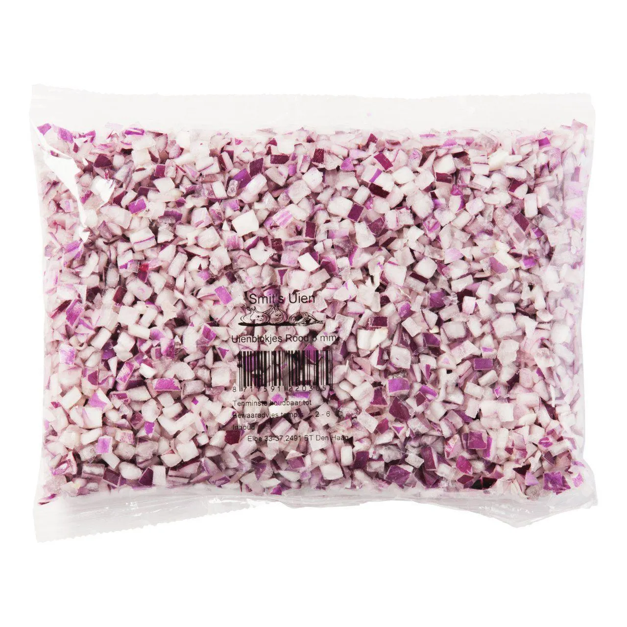 Rode uienblokjes 5 mm