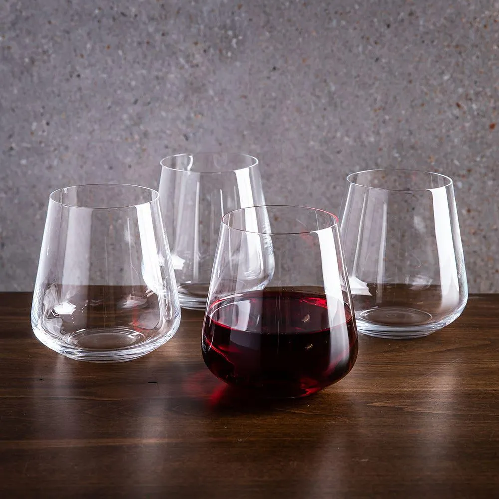 Trudeau Gala Stemless Red Wine Glass - Set of 4