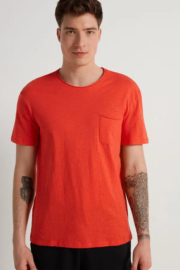 T-shirt in Cotone con Taschino