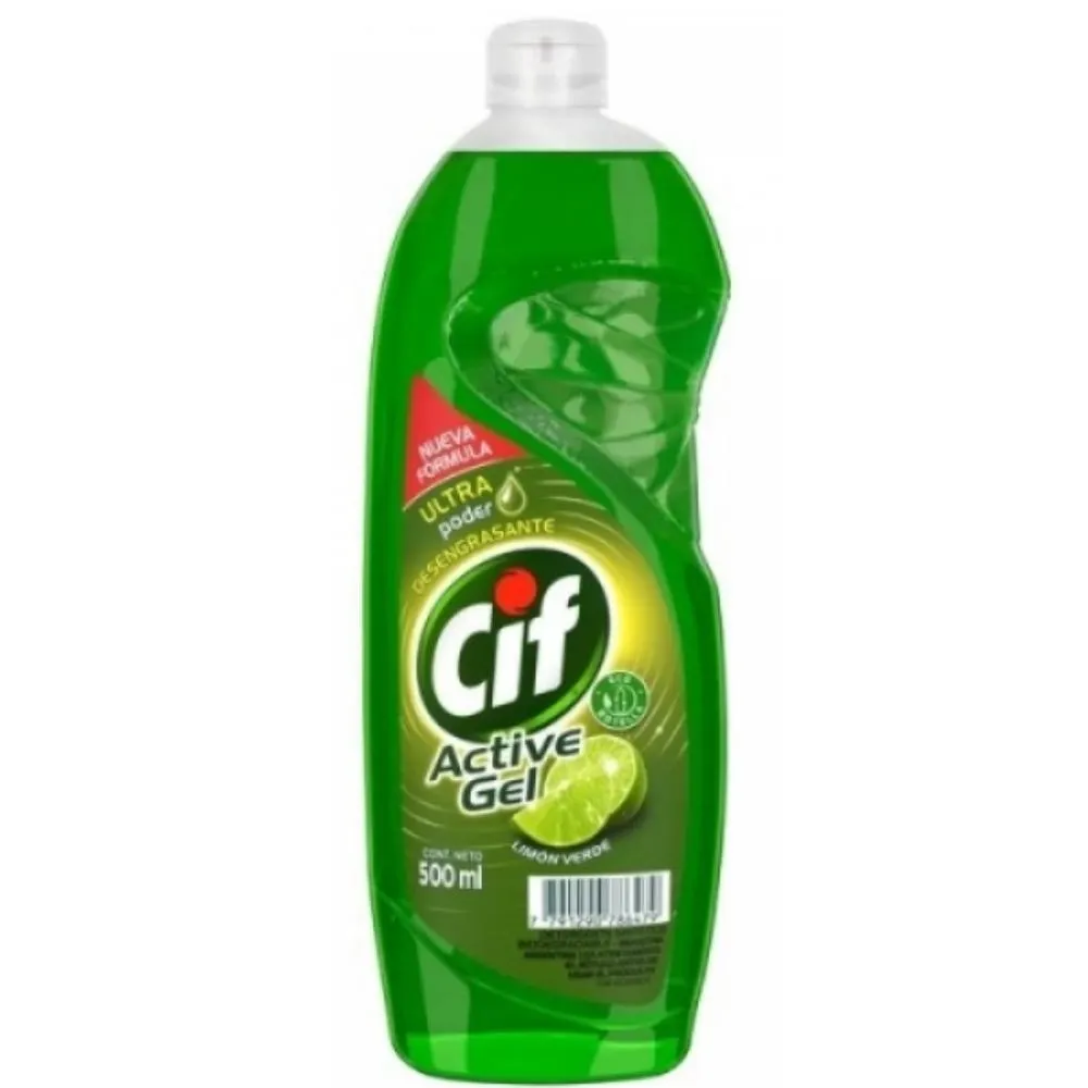 DETERGENTE CIF ACTIVE GEL LIMON VERDE X 500 c.c.