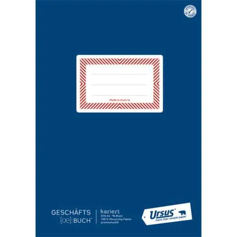 Geschäftsbuch A4 96Blatt kariert kaschiert URSUS OE 608393