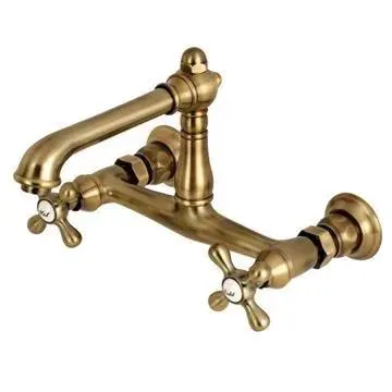 Restorers English Country Cross 8 Inch Wall Mount Bathroom Faucet