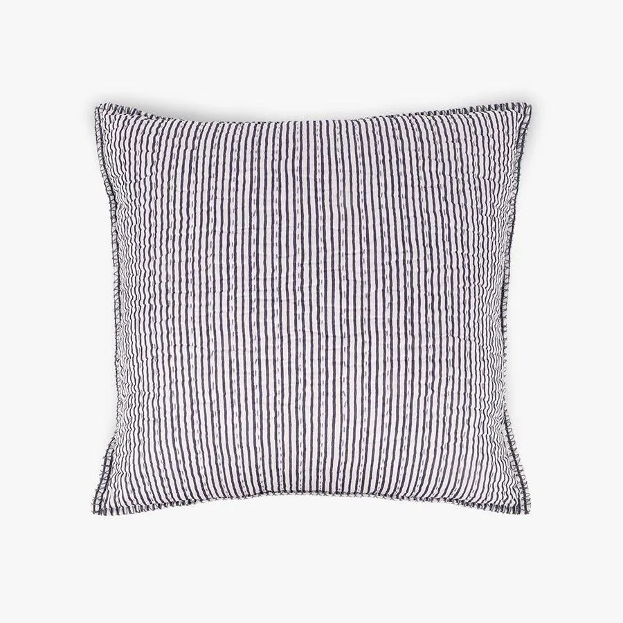 Capa de almofada riscas azul e branca 60x60 cm RIMINI