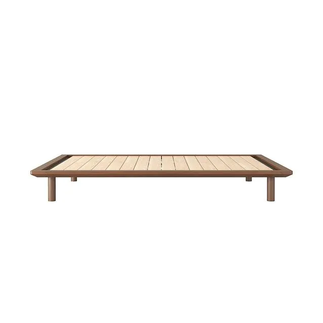 Walnut Wooden Bed frame , W 171 x D 202 x H5.5 cm , Queen