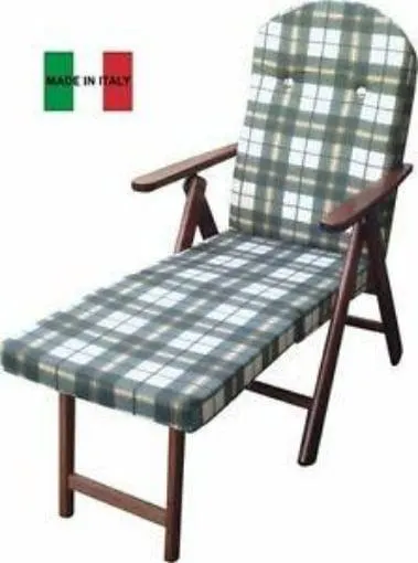 POLTRONA AMALFI CON PROLUNGA VERDE SCOZZESE LEGNO NOCE RECLINABILE 4 POSIZIONI