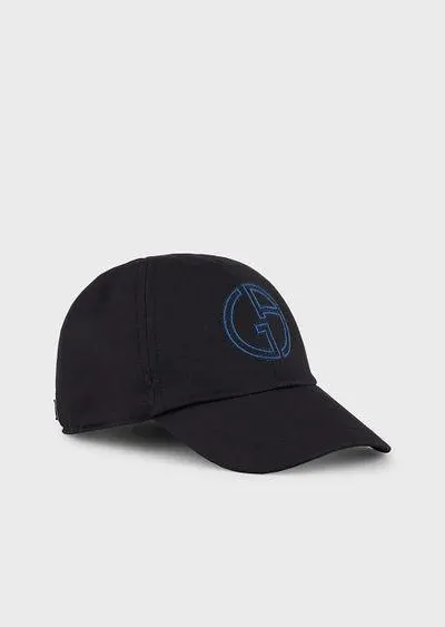 Stretch-cotton baseball cap with logo