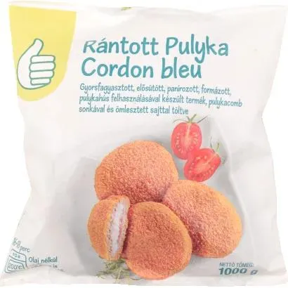 Quick frozen Breaded Turkey cordon bleu 1000g