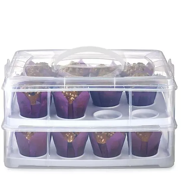 Lakeland Oblong Tiered Cake Caddy and Cupcake Carrier