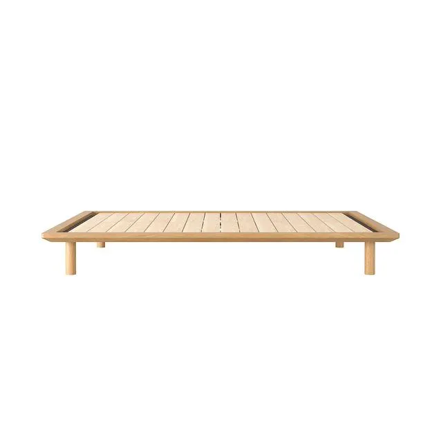 Oak Wooden Bed frame , W 171 x D 202 x H5.5 cm , Queen