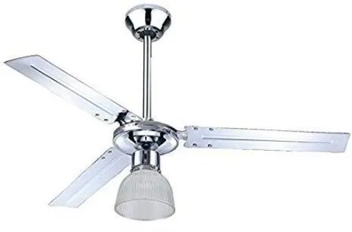 ZEPHIR VENTILATORE CROMATO DA SOFFITTO A 3 PALE DA 122 CM CON TELECOMANDO
