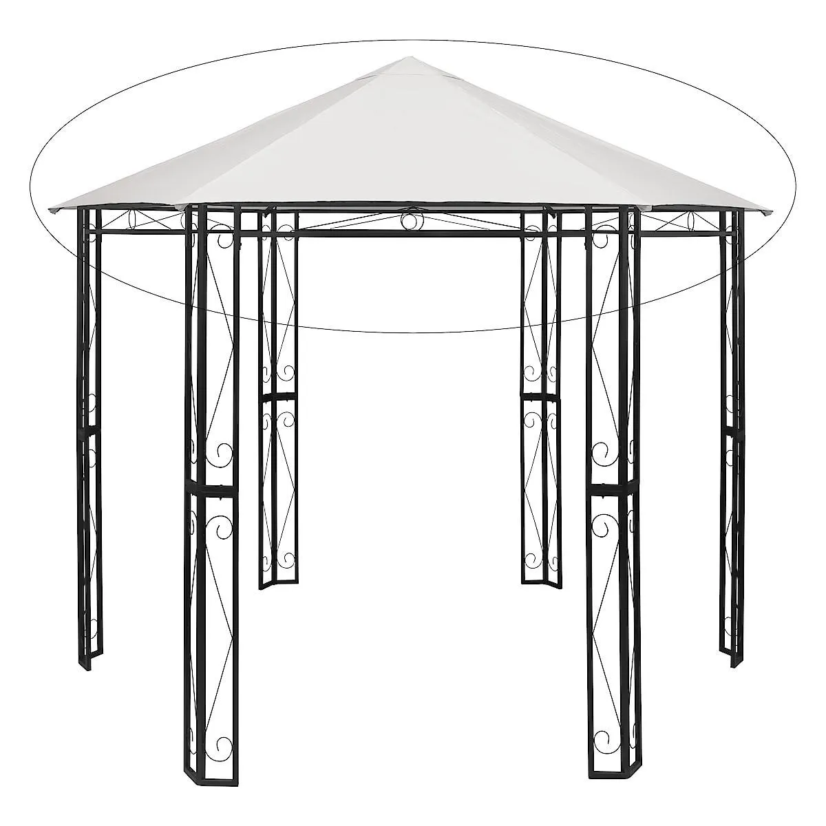 Katto paviljonkiin, jossa ei koristekaaria 31-4218