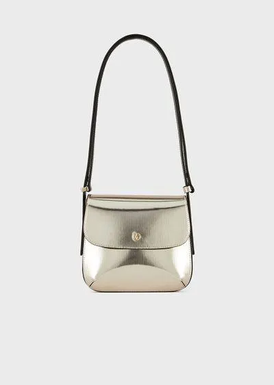 Small la Prima bag in striped lamé leather