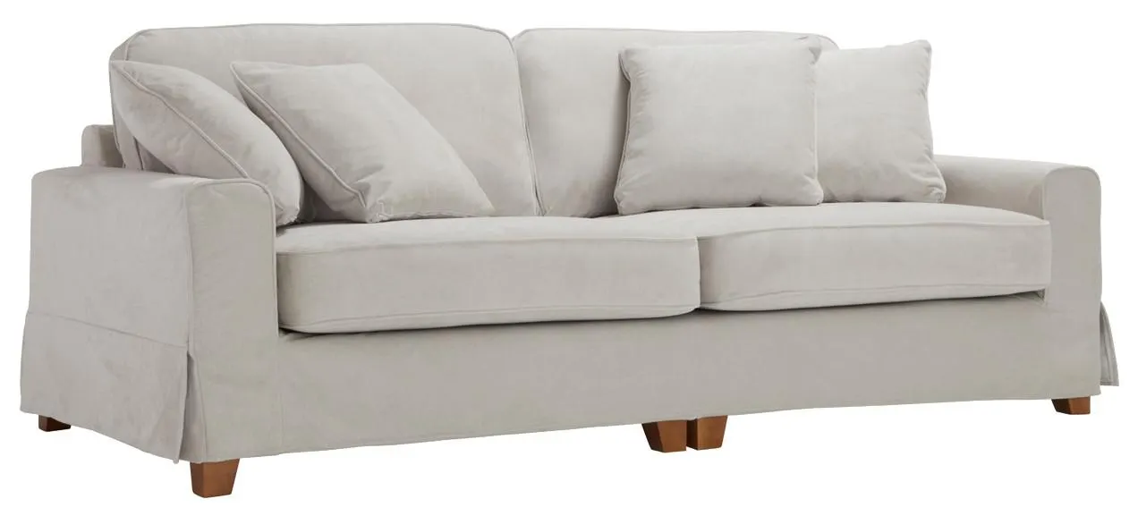 GLORIA-sohva Utopia-kangas, väri kitti. Jalat pähkinä.