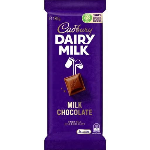 Cadbury Chocolate Block Dairy Milk Chocolate 180g