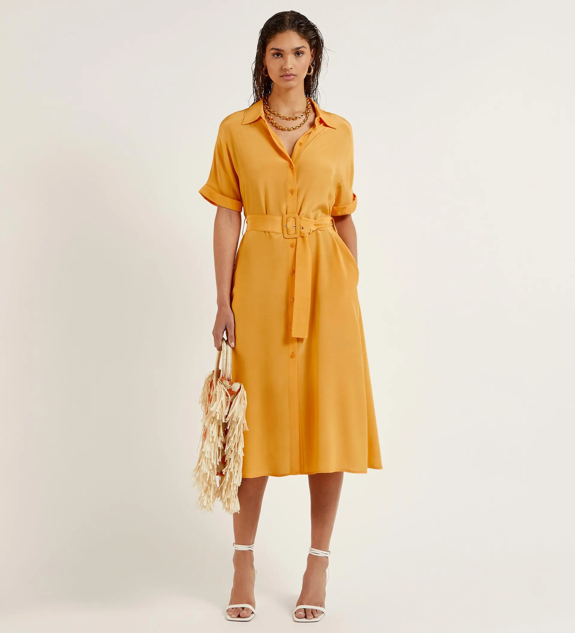 Vestido camisero fluido