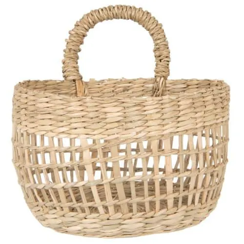 Lotto di 2 - Cesto a sospensione in fibra vegetale intrecciata