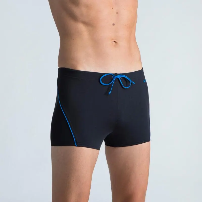 Men’s Swimming Boxers - Boxers 100 Plus - Black Blue