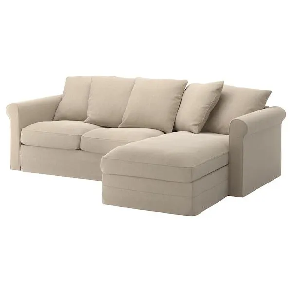 3-seat sofa with chaise longue, Sporda natural
