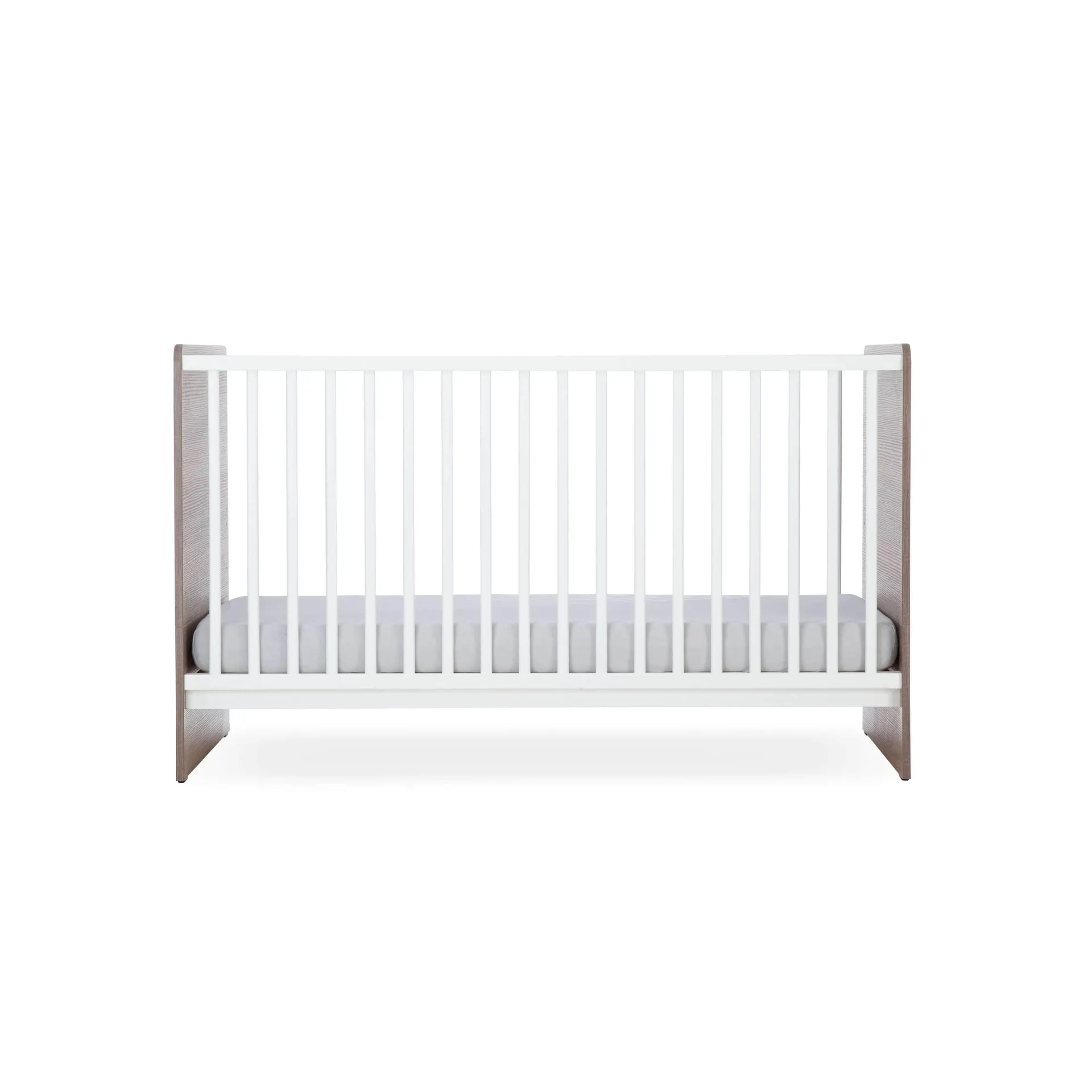 CuddleCo Enzo Cotbed in Truffle Oak/White