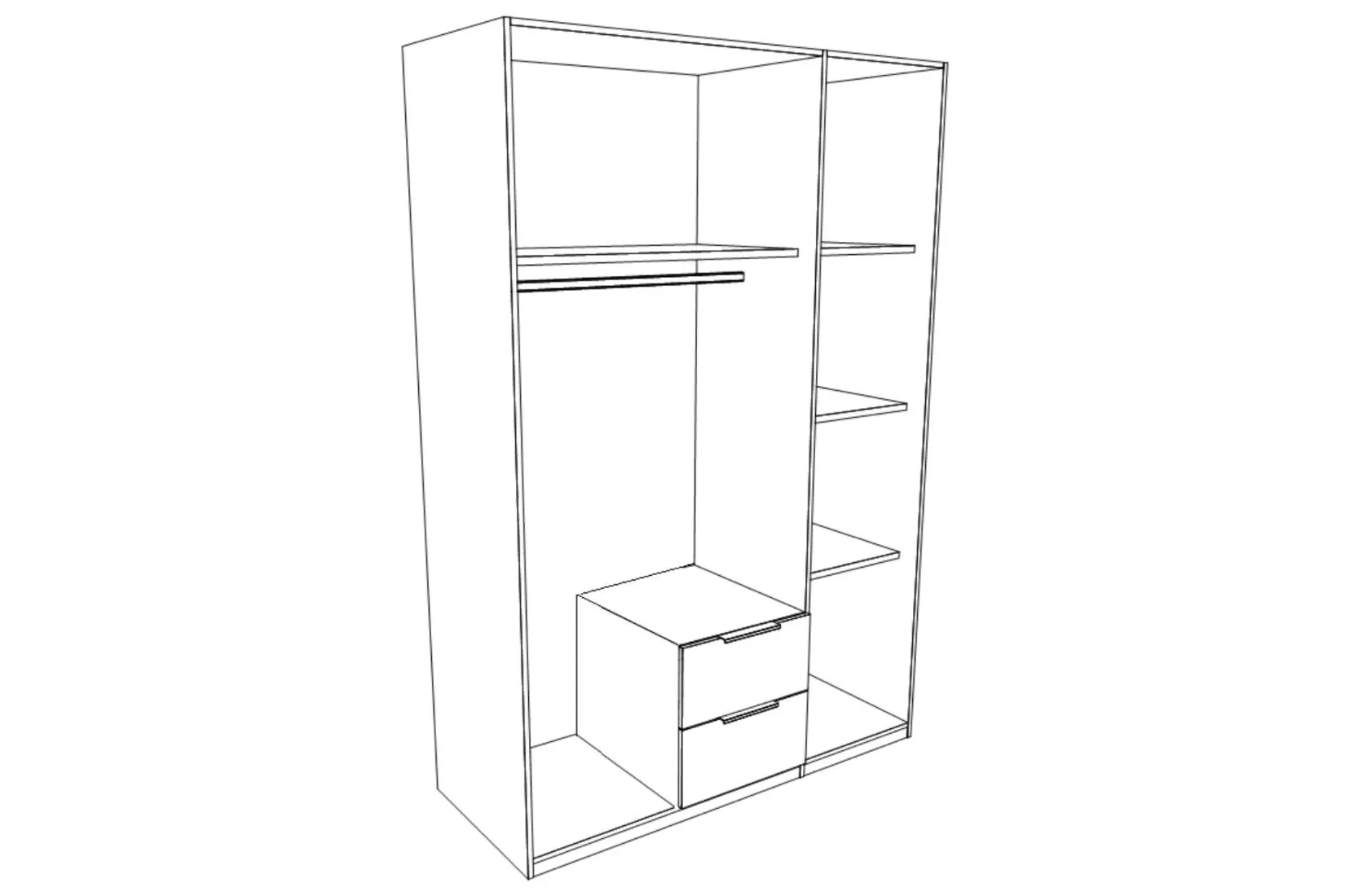 Kleerkast HUVAR J04-Plankeneiche/Graphite B135