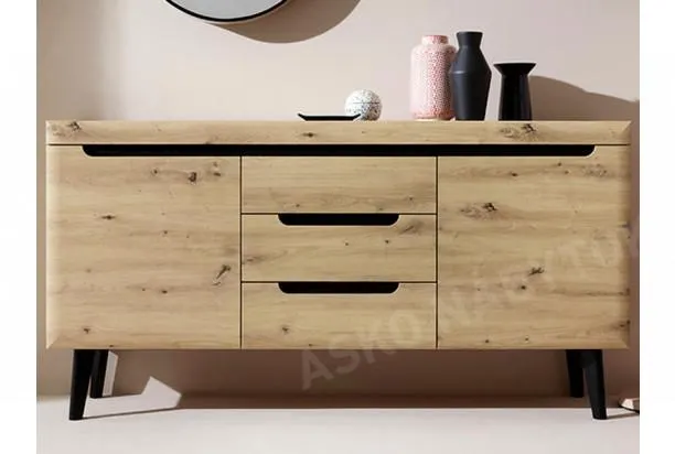 Široká komoda Nordi, dub artisan