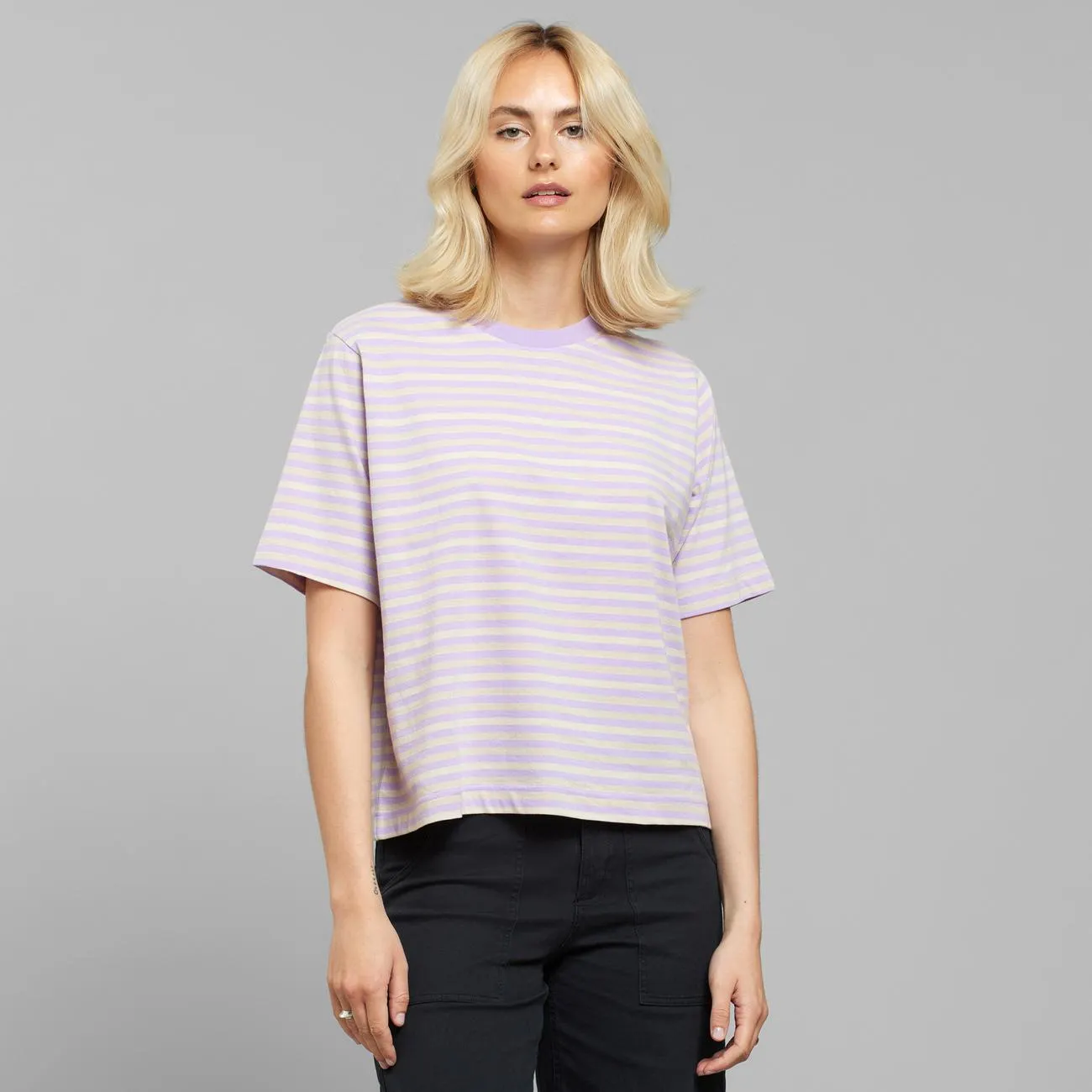 T-shirt Vadstena Rose Purple/Vanilla White