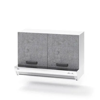 Pensile cucina sopra cappa 90 cm 2 ante cemento